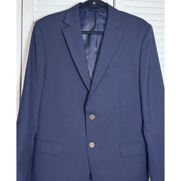 Simon Spurr Mens Navy Wool Valero 42R 2-Button Sport Coat Jacket Blazer Academia - Picture 3 of 16